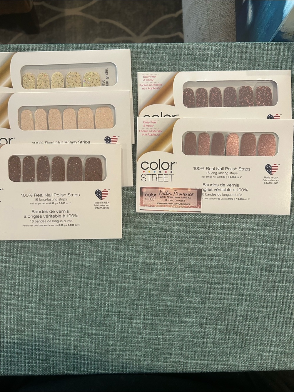 Color Street Nail Polish Strips Lot of 5 NEW Sealed Neutral Rose Gold Glitter